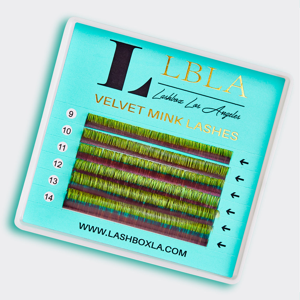 Velvet Mink 0.05 Lashes Mixed Tray - Black / Yellow Tip Ombre