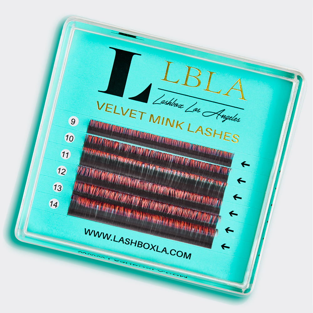 Velvet Mink 0.05 Lashes Mixed Tray - Black / Pink Tip Ombre